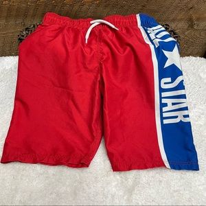Converse Boys’ All Star Swim Trunks Red Small (8–10 Years)
